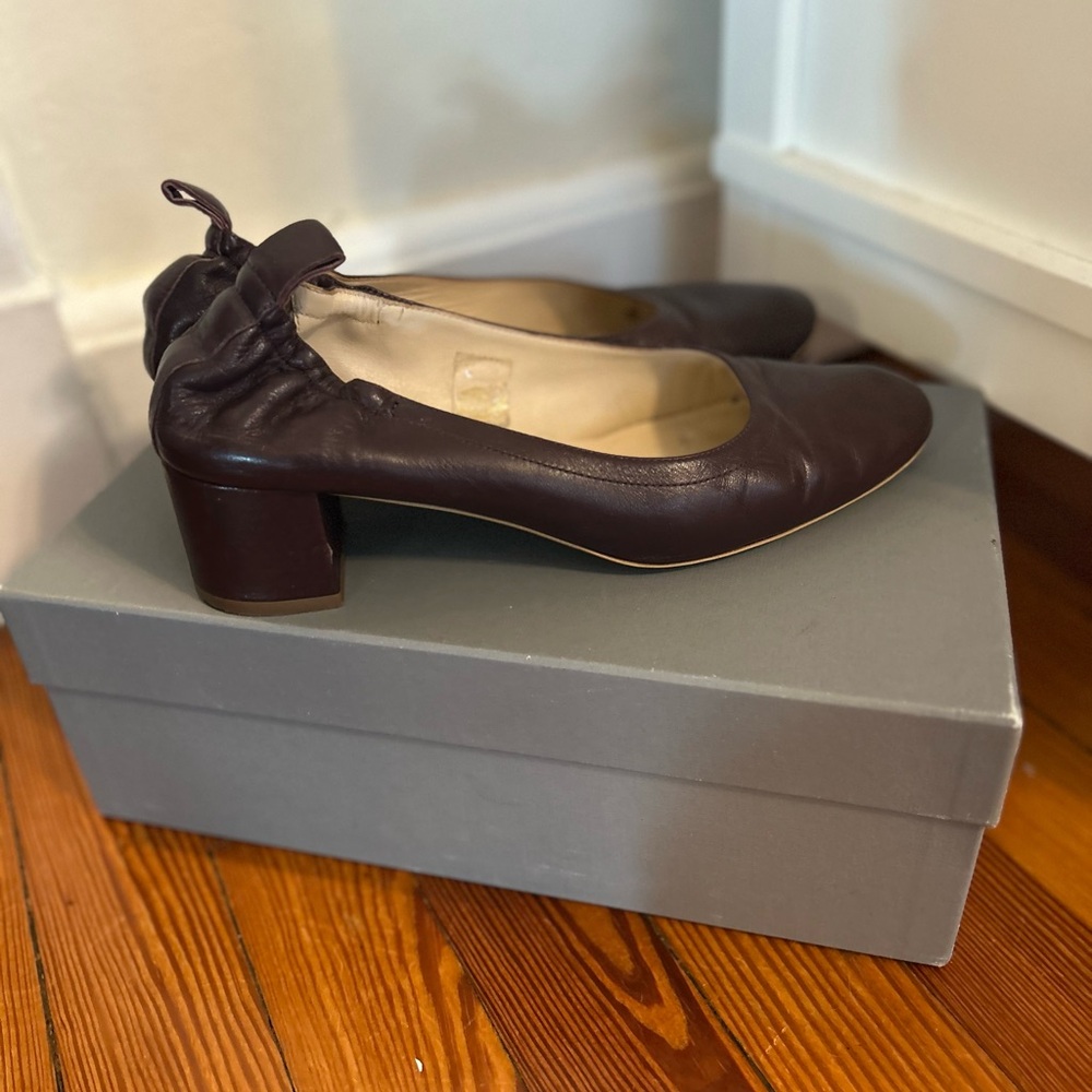 Everlane Dark Wine Leather Women's Flats - Picture 4 of 5